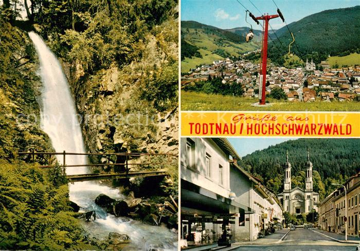 Todtnau Schwarzwald BW Wasserfall Panorama Sessellift Kirche