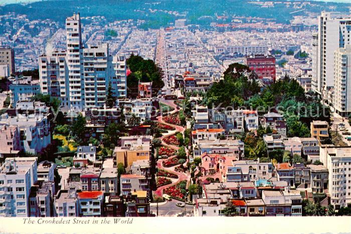 San Francisco California Lombard Street the Crookedest Street in the World