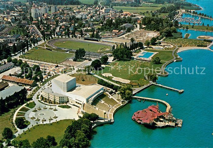 Bregenz Bodensee Kongresshaus Festspiel Buehne und Tribuene Schwimmbad Stadon Se