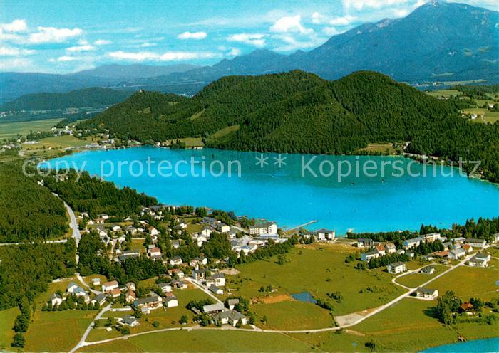 Seelach Klopeinersee Fliegeraufnahme mit Petzen Georgiberg und Unterburg