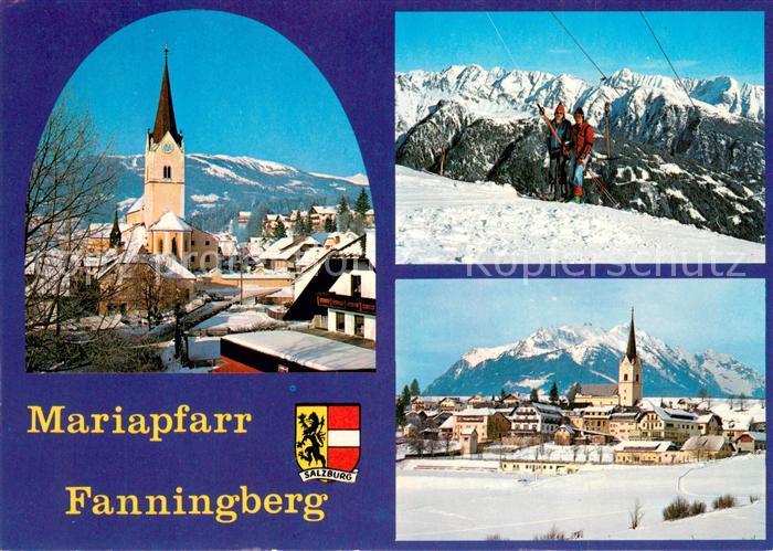 Mariapfarr Wallfahrtskirche mit Fanningberg Weisspriach Schlepplift Ortsansicht