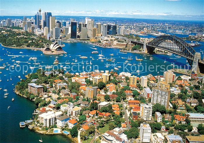 Sydney New South Wales Fliegeraufnahme mit Kirribilli Prime Minister and Governo