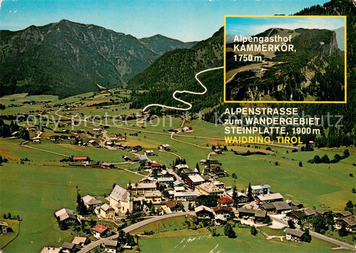 Waidring Tirol Berghaus Kammerkoer mit Steinplatte Fliegeraufnahme