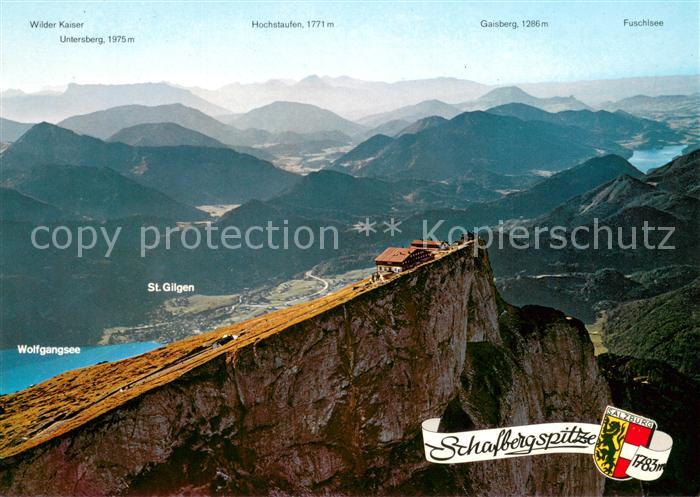 Schafbergspitze Salzkammergut Fliegeraufnahme mit Berghotel Schafbergspitze Schu
