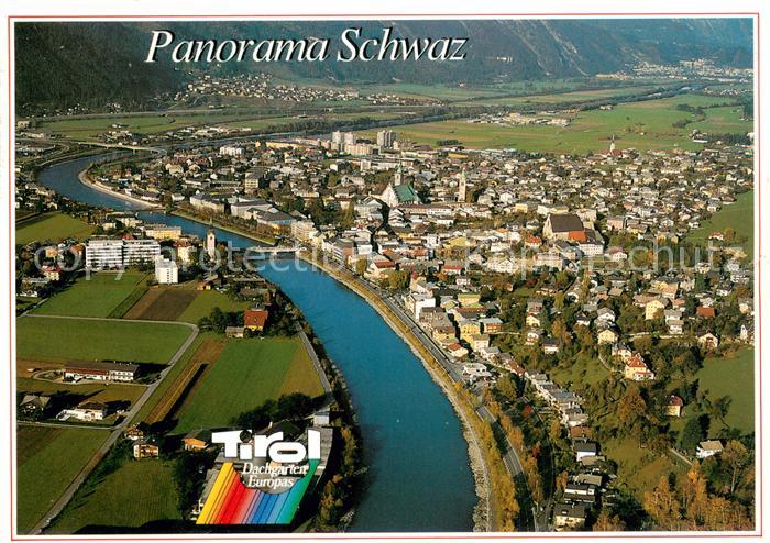 Schwaz Tirol am Inn Fliegeraufnahme
