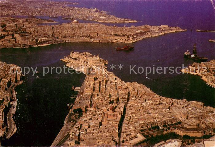 Valletta Malta The Grand Harbour Fliegeraufnahme