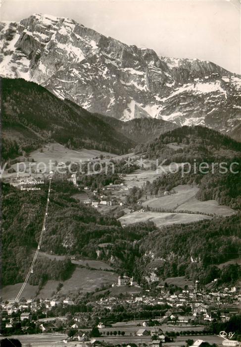 Hallein Fliegeraufnahme mit Duerrnberg und Hohem Goell