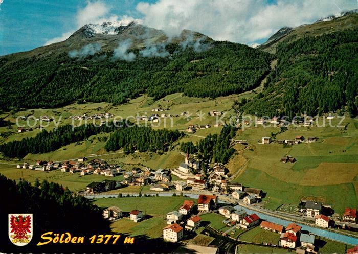 Soelden oetztal Fliegeraufnahme mit Gaislachkogl