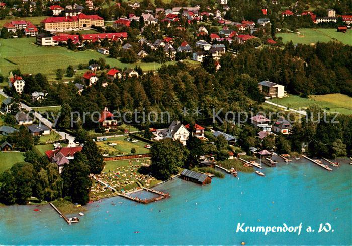 Krumpendorf Woerthersee Fliegeraufnahme mit Strandbad Stich