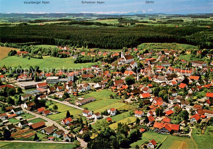 Groenenbach Bad Fliegeraufnahme mit Vorarlberger und Schweizer Alpen mit Saentis