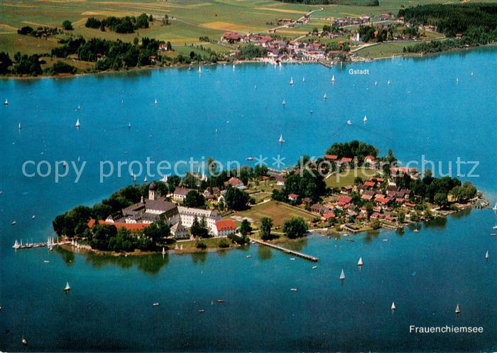 Fraueninsel Chiemsee Fliegeraufnahme mit Kloster Frauenwoerth