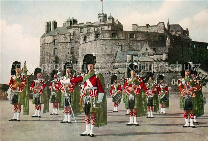 Edinburgh Scotland Highland Pipers at Edinburgh Castle