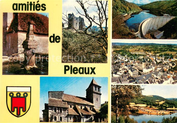 Pleaux Vieille fontaine du Bournac Chateau de Branzac Le barrage d’Enchaner Vue