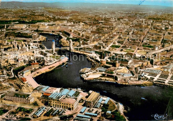 Brest 29 Le Penfeld et le Pont National Vue aerienne