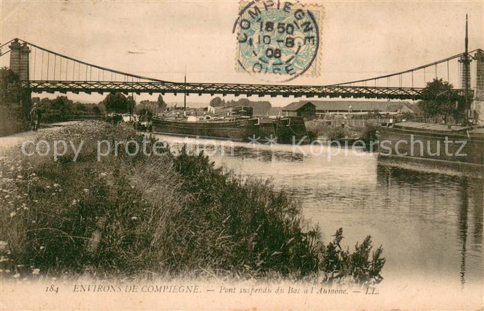 Compiegne Oise Pont suspendu du Bac a l'Aumone