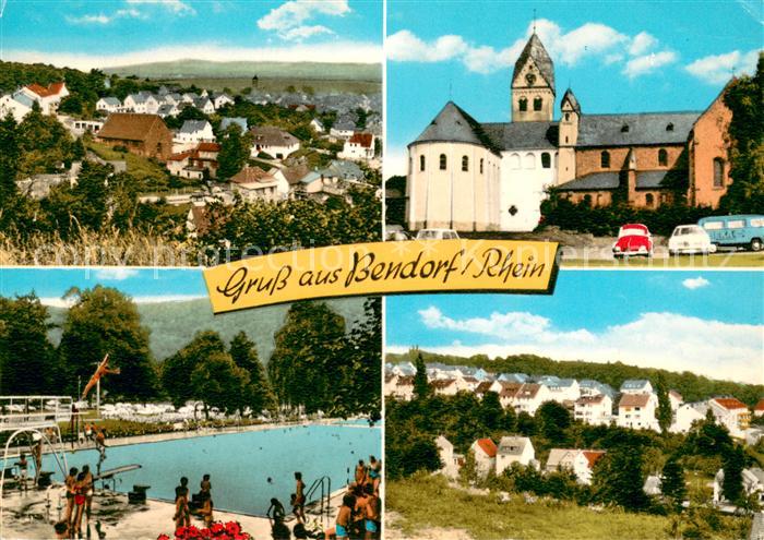 Bendorf Rhein Ortsansicht Kirche Schwimmbad Panorama