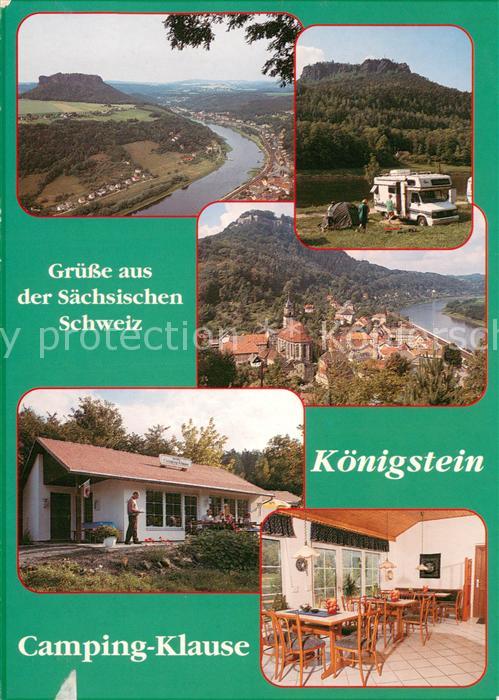 Koenigstein Saechsische Schweiz Fliegeraufnahme Camping Klause Wohnmobil Gaststu
