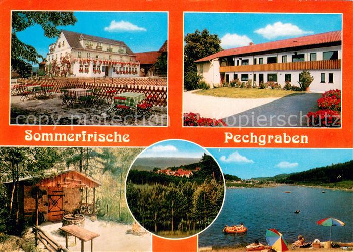 Pechgraben Gasthof Pension Frankenwald Garten Panorama Seepartie
