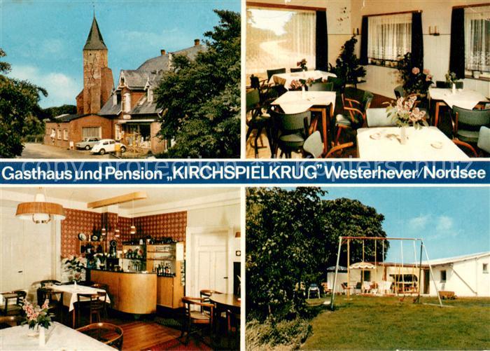 Westerhever Gasthaus Pension Kirchspielkrug Gastraeume Spielplatz