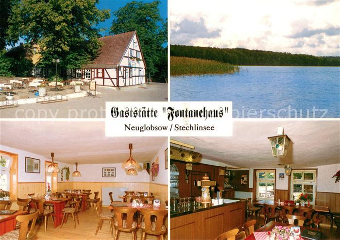 Neuglobsow Gaststaette Fontanehaus Stechlinsee Gastraeume