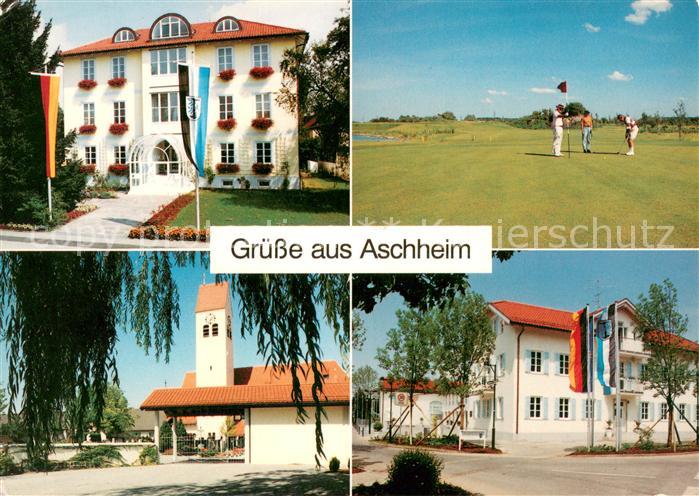Aschheim Rathaus Golfparkanlage Kirche St Peter und Paul Kulturelles Gebaeude