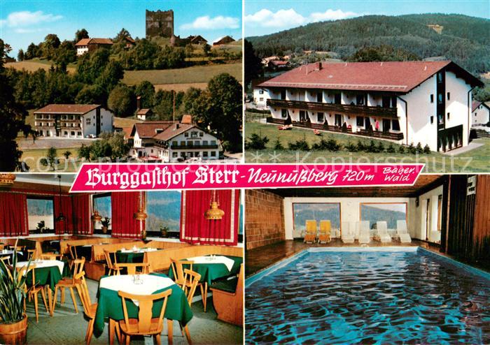 Neunussberg Burggasthof Sterr mit Gaestehaus Burgfried Gaststube Hallenbad