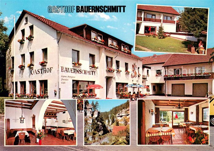Pottenstein Oberfranken Gasthof Cafe Bauernschmitt Gastraeume Panorama