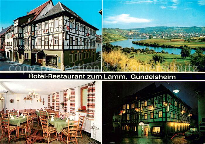 Gundelsheim Neckar Hotel Restaurant zum Lamm Gaststube Panorama