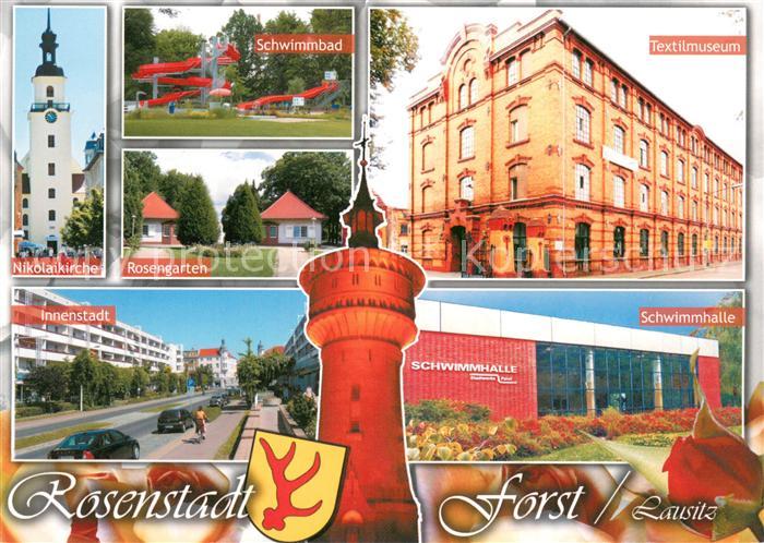 Forst Lausitz Nikolaikirche Schwimmbad Rosengarten Textilmuseum Innenstadt Schwi