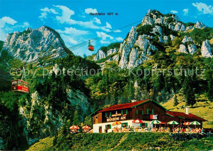 Hochfelln Ruhpolding Bruendlingalm mit Hochseilbahn