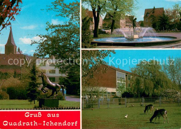 Ichendorf Kirchturm Statue Brunnen Tiergehege