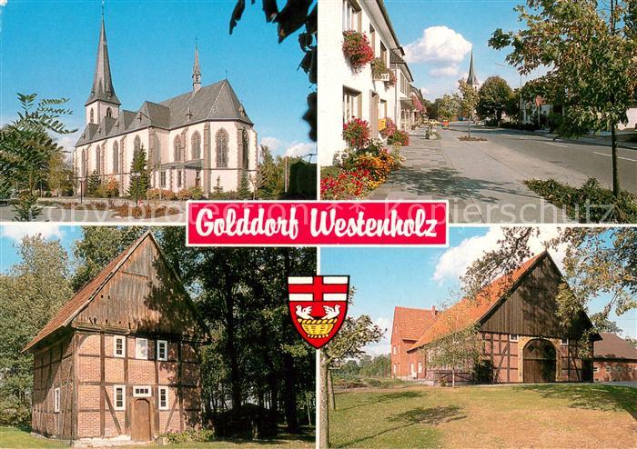 Westenholz Paderborn Kirche Strassenpartie Fachwerkhaeuser