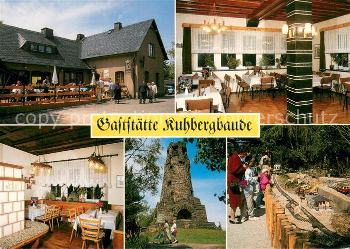Brockau Schlesien Gaststaette Kuhbergbaude Gastraeume Aussichtsturm Modelleisenb
