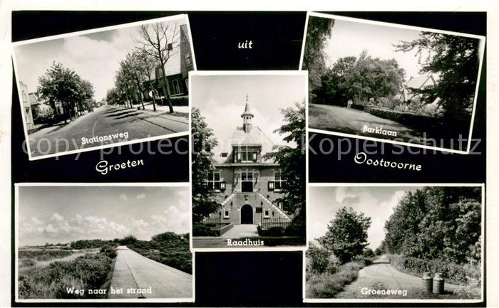 Oostvoorne aan Zee Stationsweg Raadhuis Parklaan Weg naar het strand Groeneweg