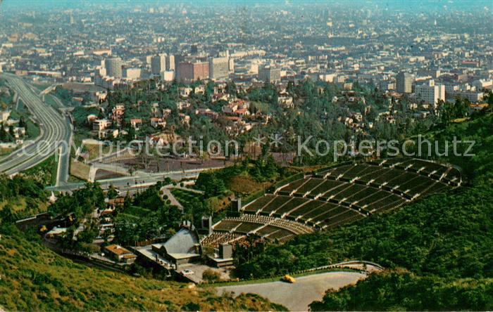 Hollywood California from the Hollywood Hills Hollywood Bowl Freeway and Los Ang