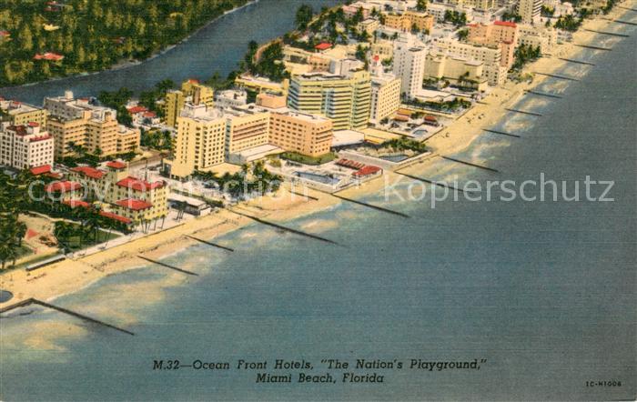 Miami Beach Ocean Front Hotels The Nations Playground Air view
