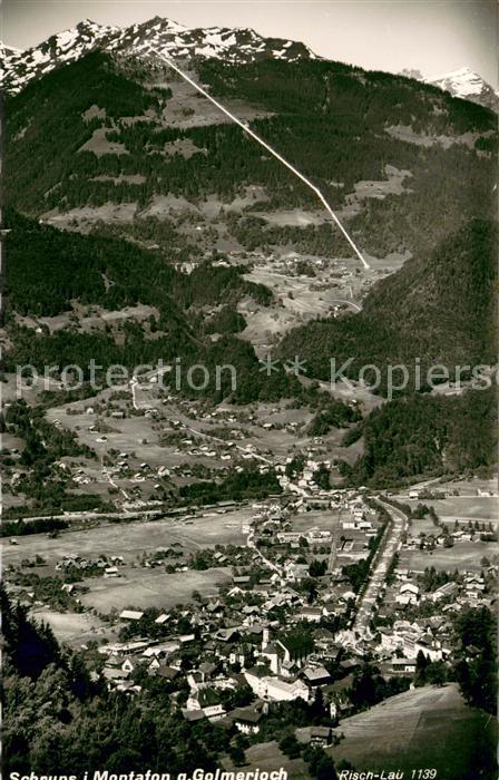 Schruns Tschagguns Fliegeraufnahme mit Golmerjoch