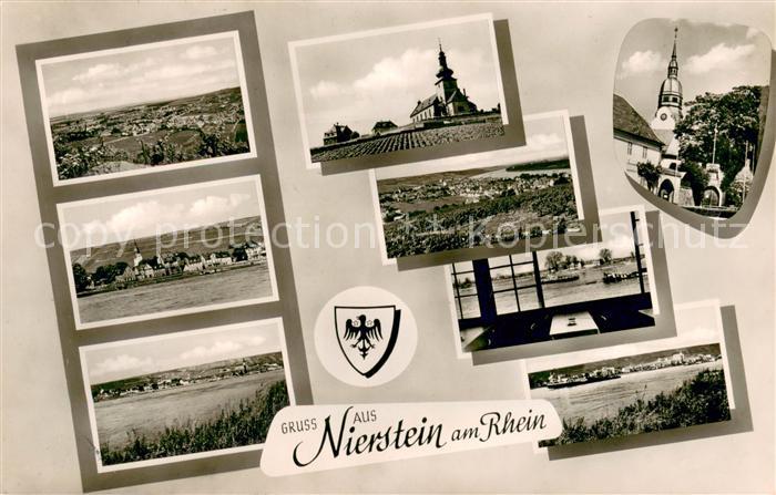 Nierstein Rhein Teilansichten Kirchen Rheinpartien