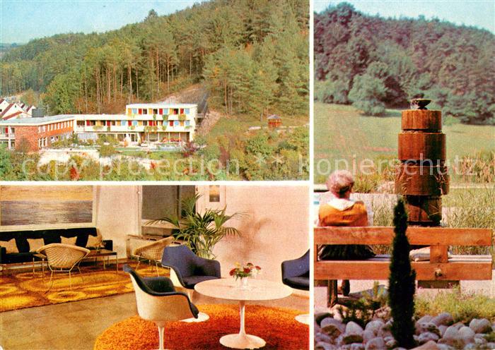 Dallau Naturheil Sanatorium Dr Dorschner Parkbank Aufenthaltsraum