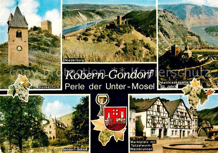 Kobern-Gondorf Glockenturm Niederburg Matthiaskapelle Schloss Marktplatz mit Tat