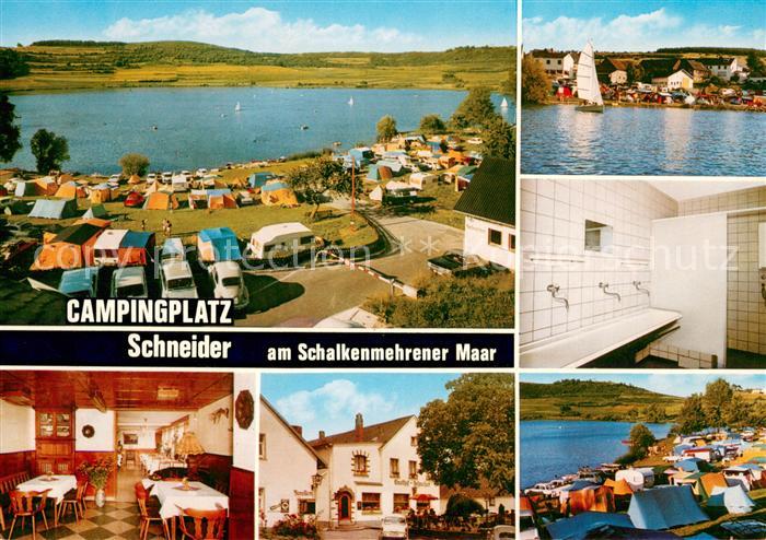 Schalkenmehren Campingplatz Schneider Gasthof Gaststube Sanitaerraum Strand