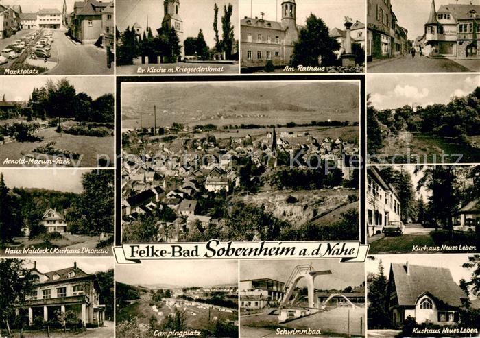 Sobernheim Marktplatz Kirche Kriegerdenkmal Rathaus Park Haus Waldeck Campingpla