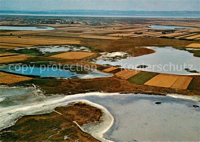 Burgenland Oesterreich Seewinkel Zicklacken mit Neusiedlersee und Leithagebirge