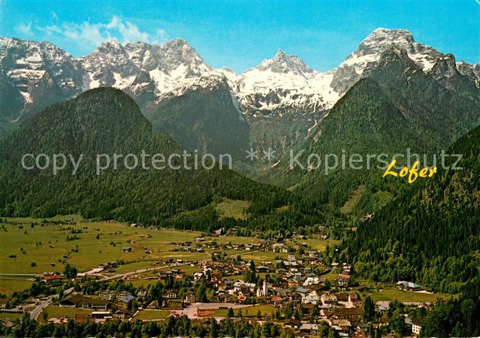 Lofer Fliegeraufnahme mit Loferer Steinberge