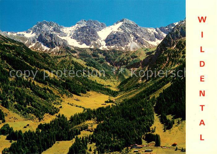 Kleinwalsertal Wildental mit Schafalpenkoepfen Fliegeraufnahme