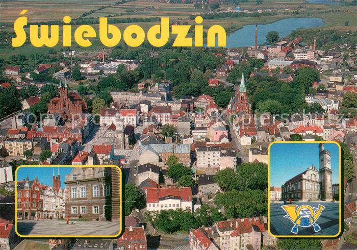 Swiebodzin Panorama miasta z lotu ptaka Stare miasto Renesansowy ratusz