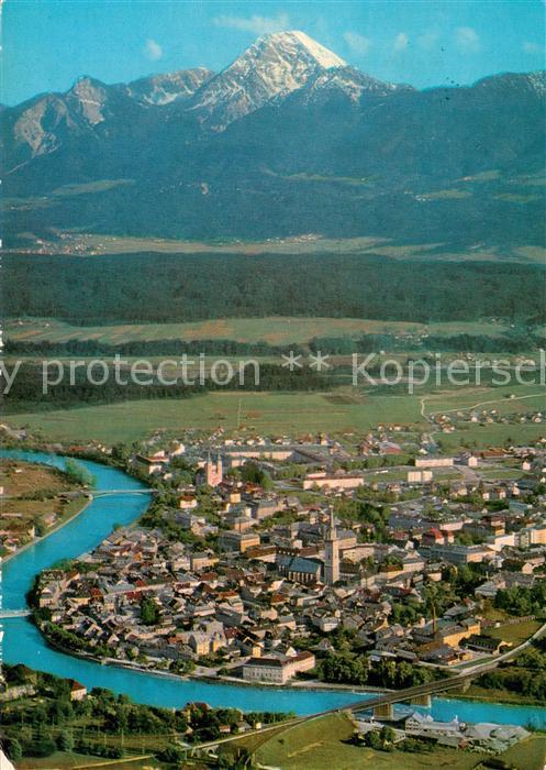 Villach Kaernten Fliegeraufnahme mit Mittagskogel