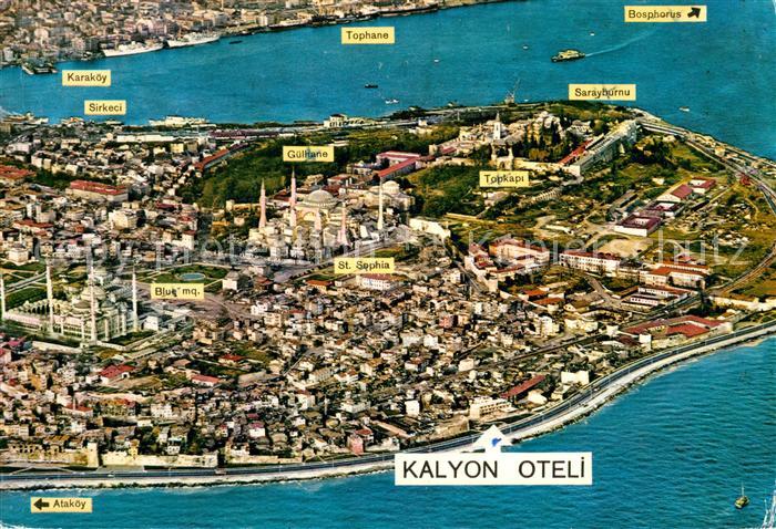 Istanbul Constantinopel Blaue Mosche Hagia Sophia und Topkap Fliegeraufnahme