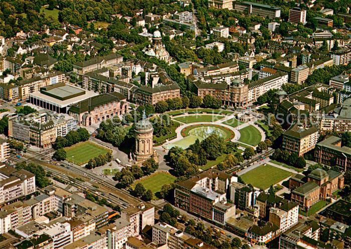 MANNHEIM BW Fliegeraufnahme mit Wasserturm Christuskirche Rosengarten und neuer