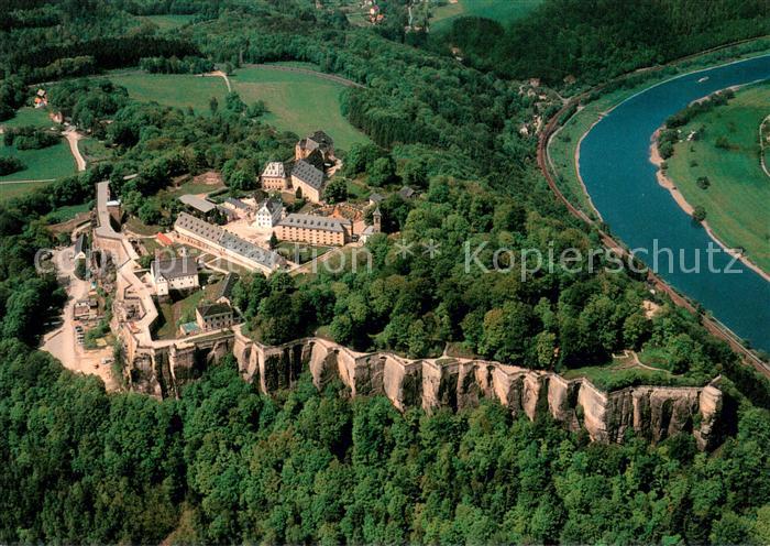 Koenigstein Saechsische Schweiz Festung Koenigstein Fliegeraufnahme